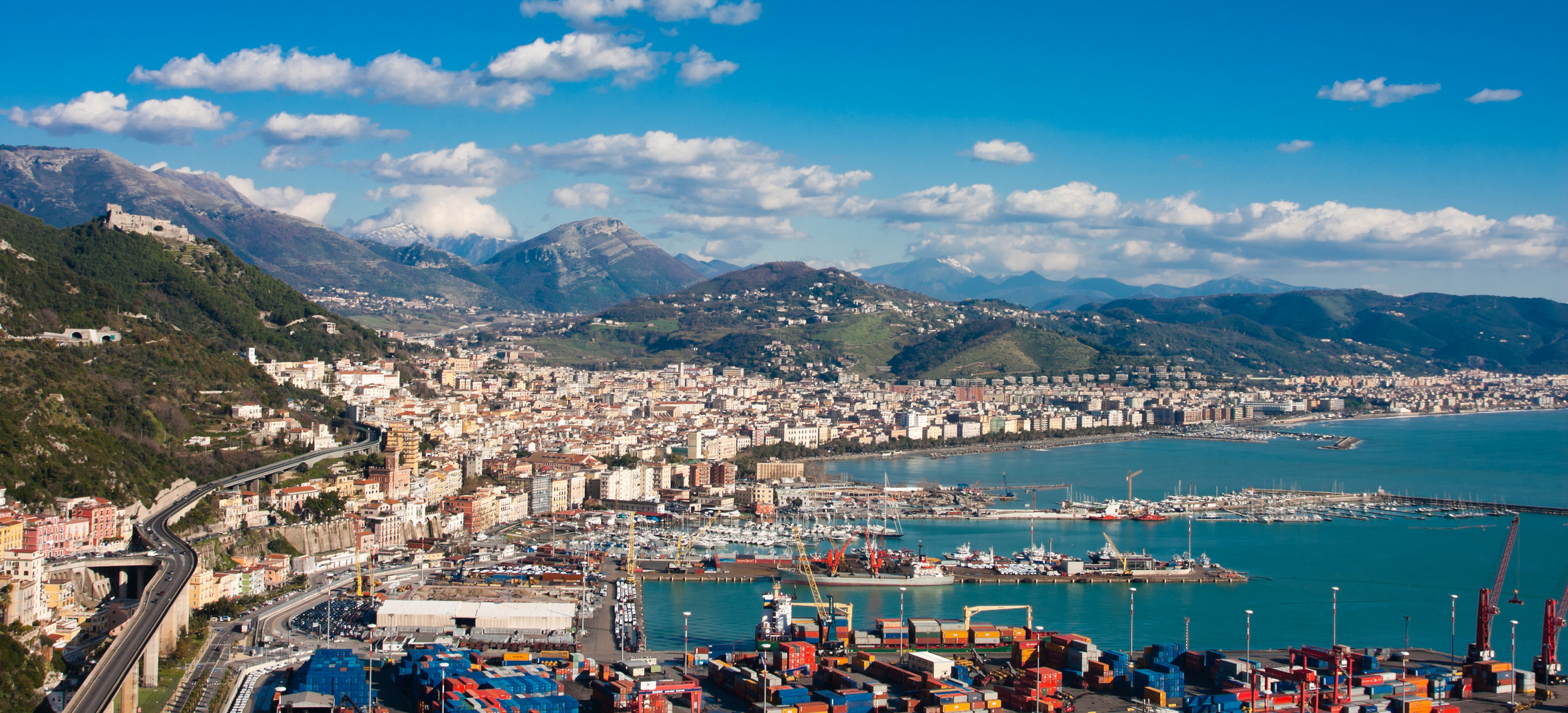 Landscape of the city of Salerno in Italy